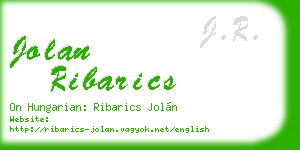 jolan ribarics business card
